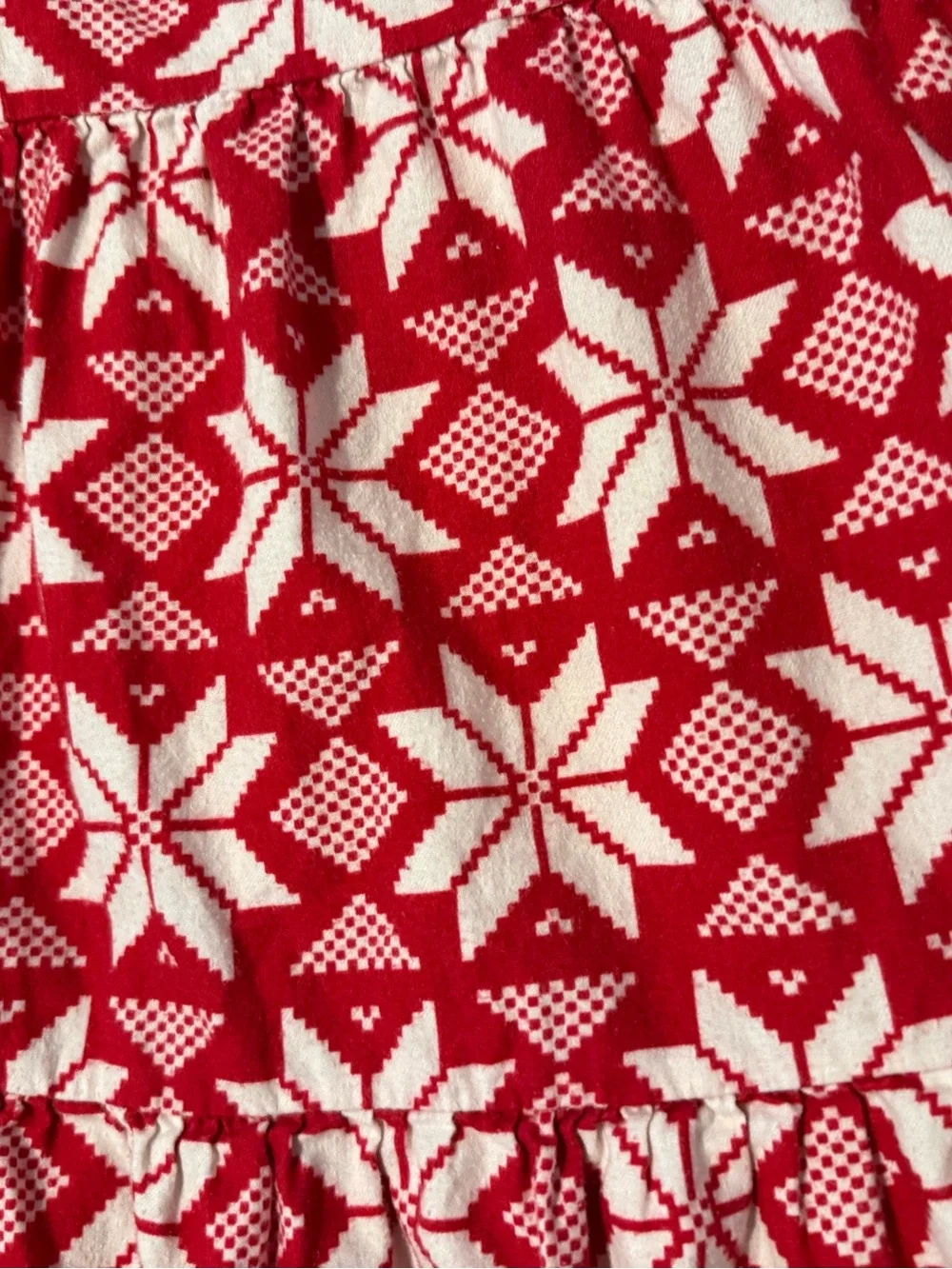 Hanna Andersson Red Holiday CrossStitch Pattern Dress Size 10